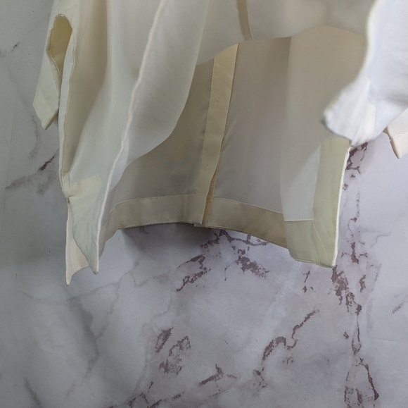 Everlane Shirt Women Small Drapey Square Sandstone Button Short Sleeve Cream - Picture 10 of 16